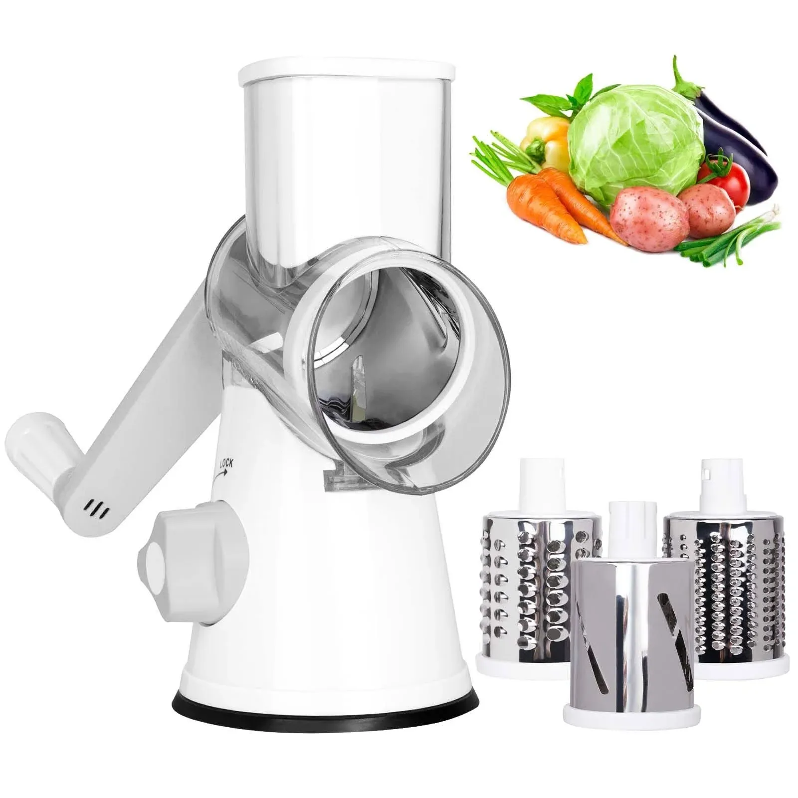 Rotary Cheese Grater, Manual Cheese Grater with Handle, Mandoline Vegetables ...