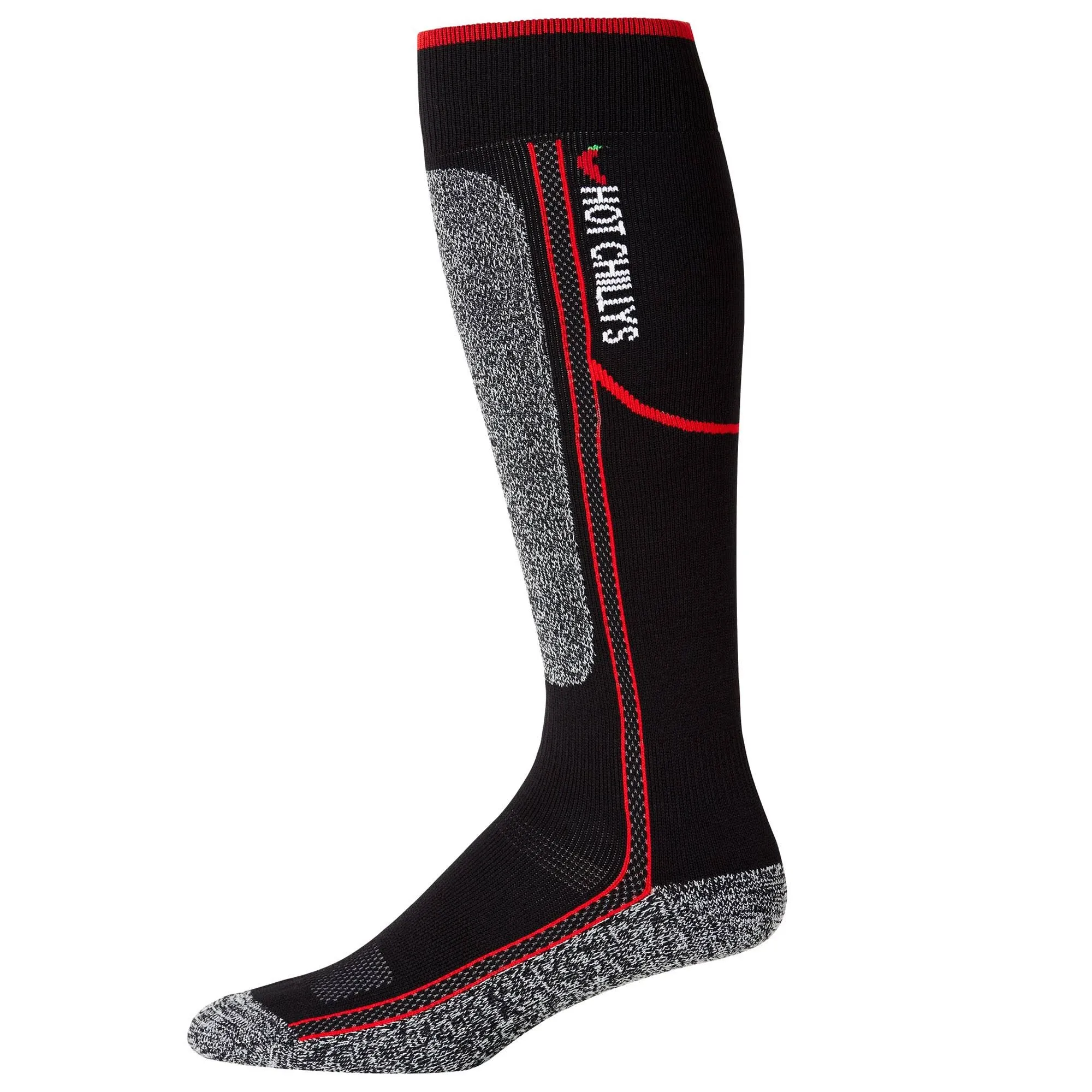 Hot Chillys Elite Heat Mid Volume Sock - Men's M Black/Red