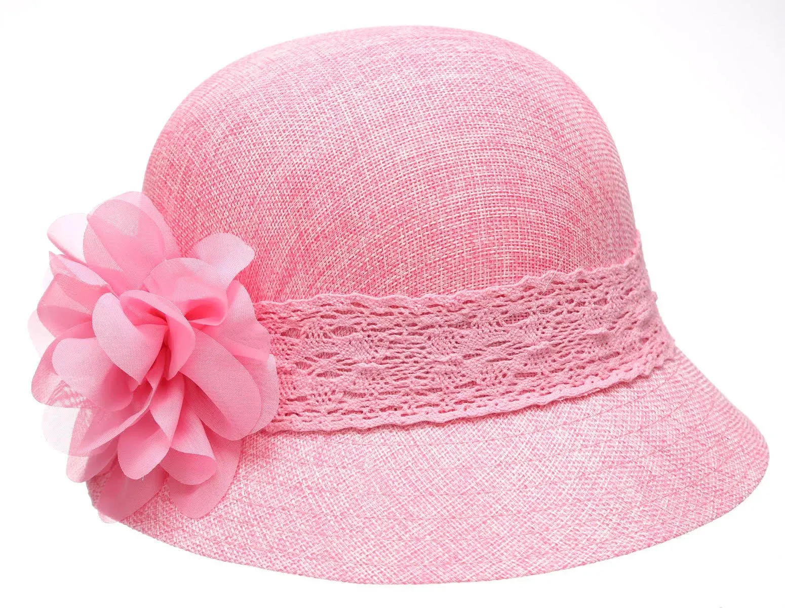 Women&#x27;s Gatsby Linen Cloche Hat Pink