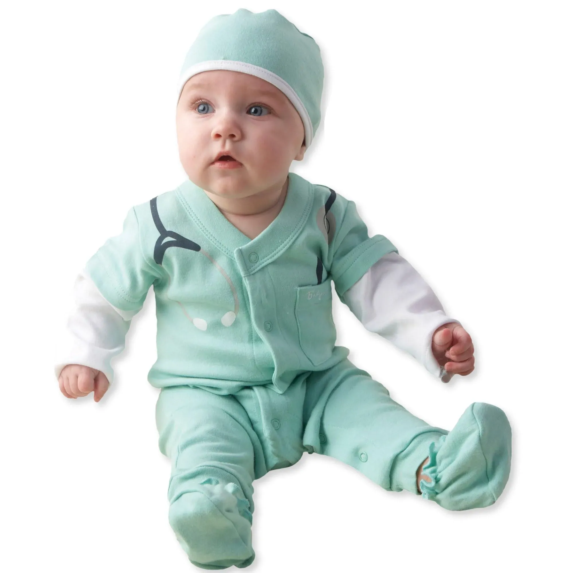 NWT - Baby Aspen Baby M.D. Doctor Outfit - 0-6 Mo