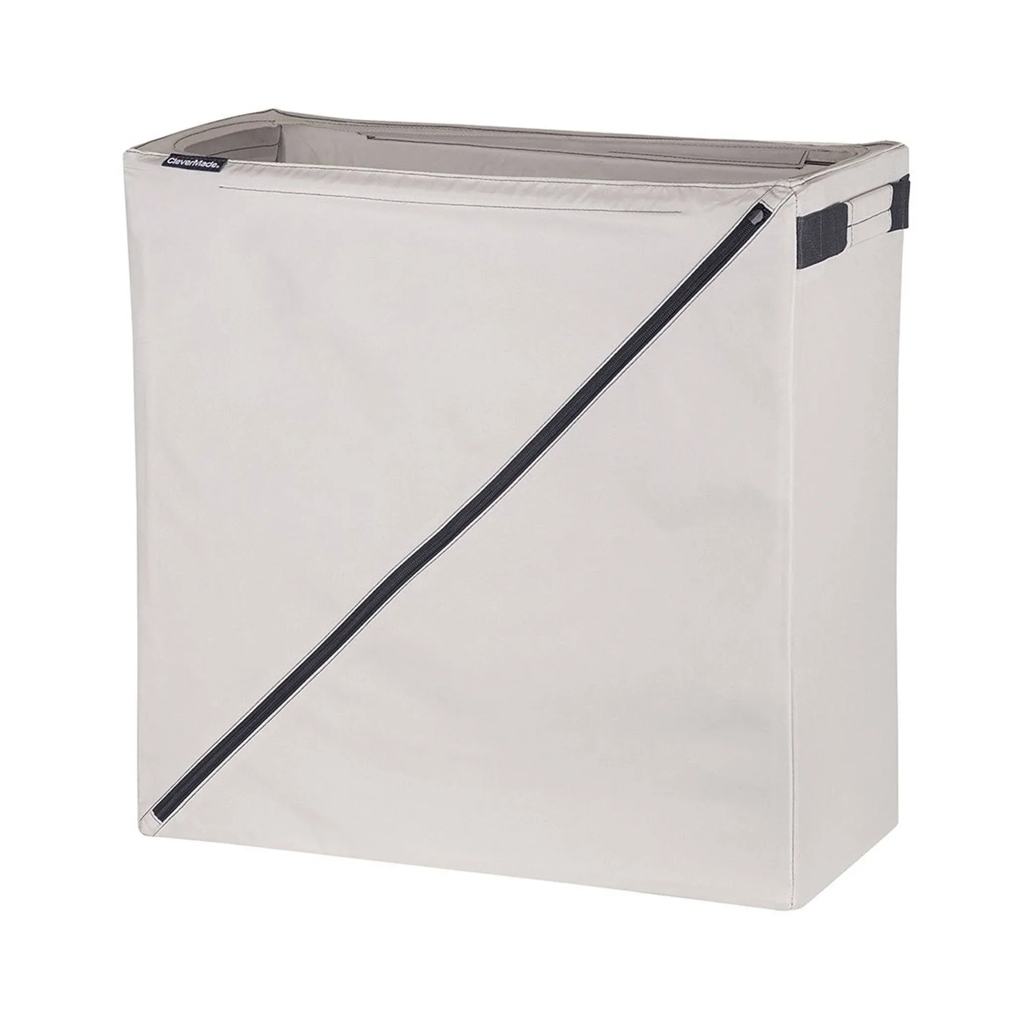 CleverMade Laundry Hamper, Cream, Foldable, Premium, Sturdy, Plastic, 21.5"L x 10"W x 22"H