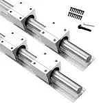 GUWANJI 2Pcs SBR16-2000mm Linear Rail Guide + 4Pcs SBR16UU Square Type Slide Bearing Block, 16mm Linear Rail Overall Length 78.7 inch/2000mm for Fully Supported Linear Rail