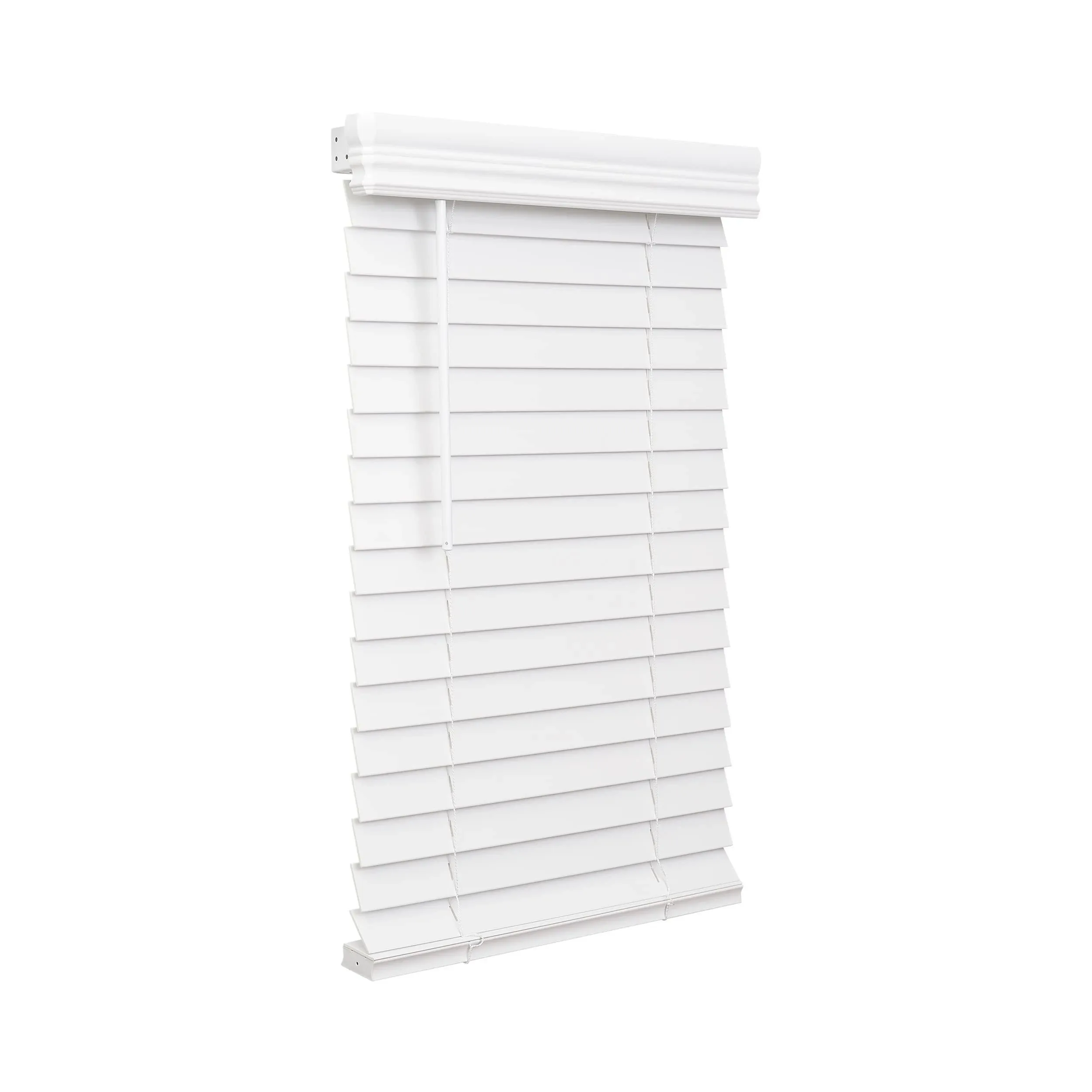 Lotus & Windoware Cordless, 2 Inch Faux Wood Blind, 29" Wide x 36" Long, Window Blinds, Blinds & Shades, Blinds for Indoor Windows, Smooth, Bright White, (Actual Size - 28.5" x 36")