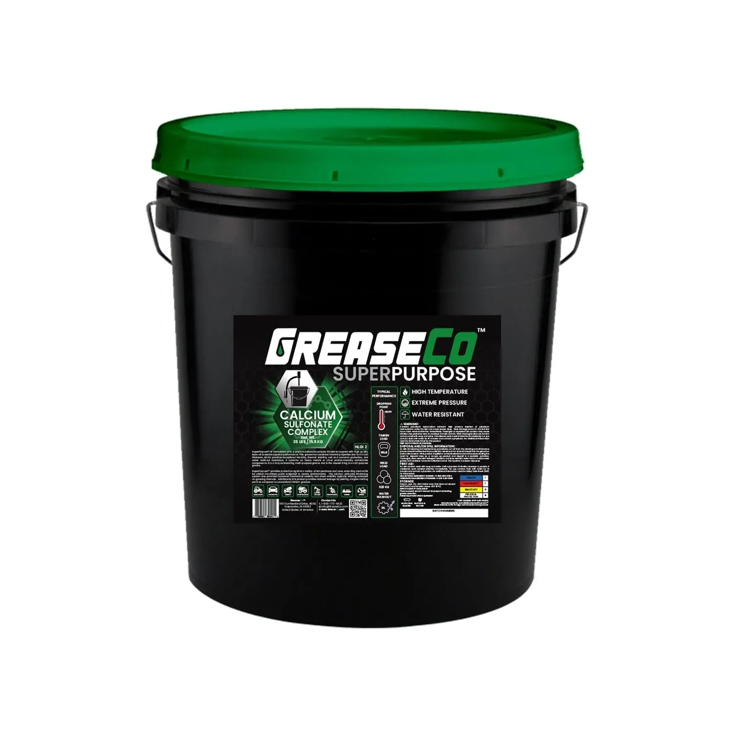 SuperPurpose™ Grease 35 LB Bucket Pail | Calcium Sulfonate Grease EP | High Temp | Water Resistant | NLGI 2