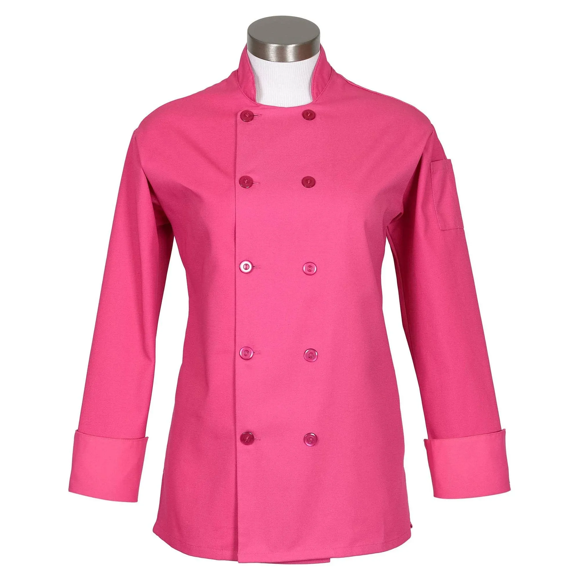 Fame Fabrics 83194 C100P Women's Long Sleeve with Side Vents Chef Coat Raspberry ...