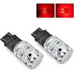 LASFIT Red 7443 LED Bulb 7440 7444 CANBUS Ready Anti Hyper Flash T20 W21W 7441 LED Brake Tail Stop Light Bulb, Error Free, Plug and Play (2pcs)…