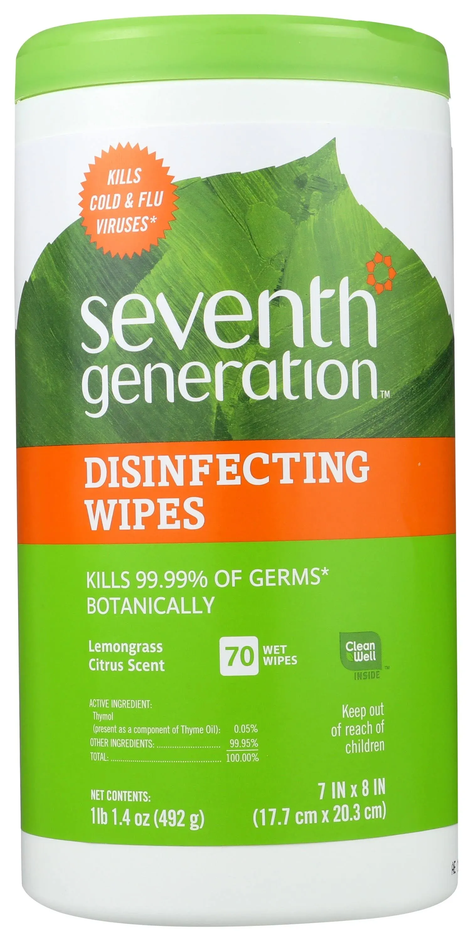 Seventh Generation Disinfecting Wipes - Lemongrass Citrus - 70 count
