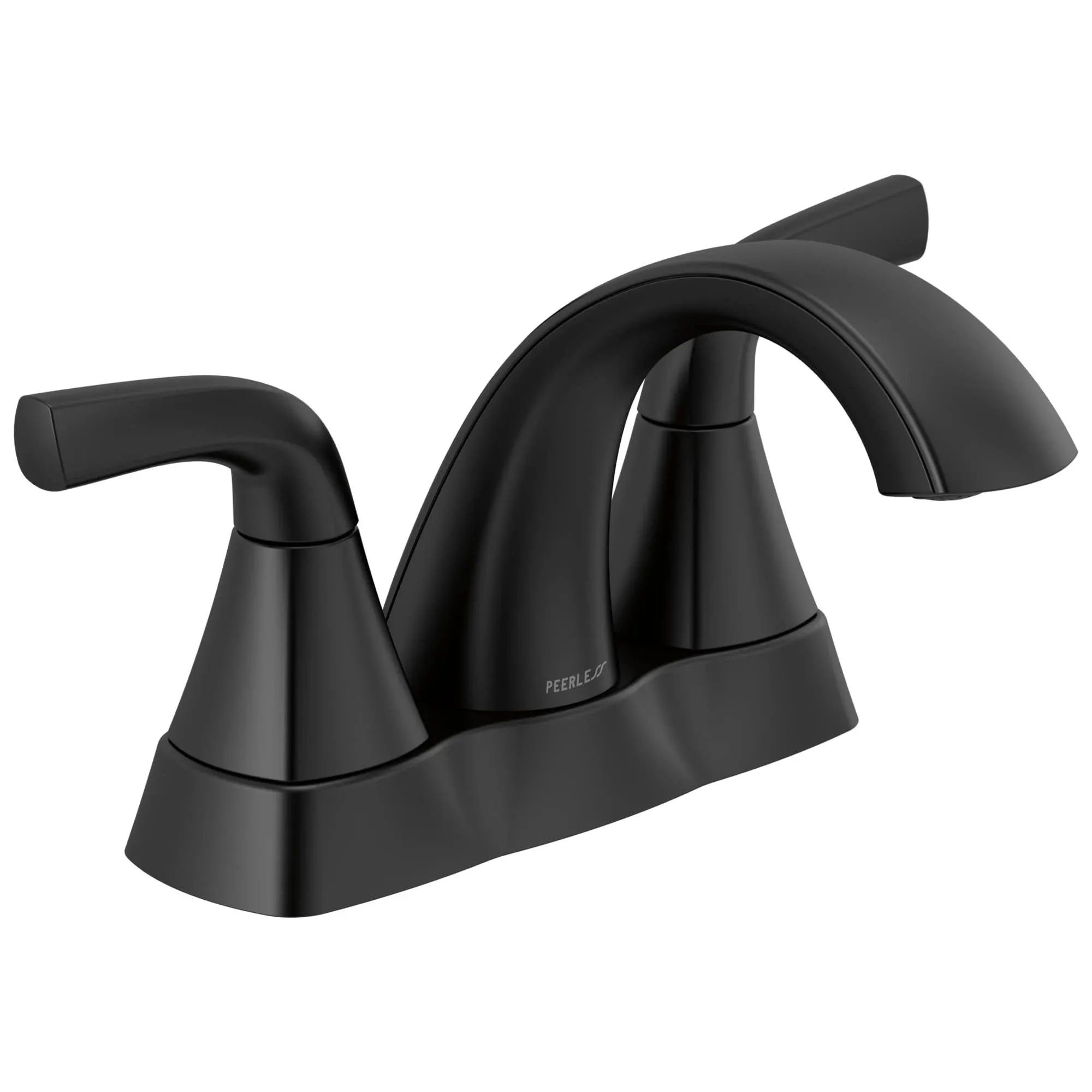 Peerless Parkwood Centerset Bathroom Faucet, Black Bathroom Faucet for Bathroom Sink, Bathroom Sink Faucet, Metal Drain Assembly, Matte Black P2535LF-BL