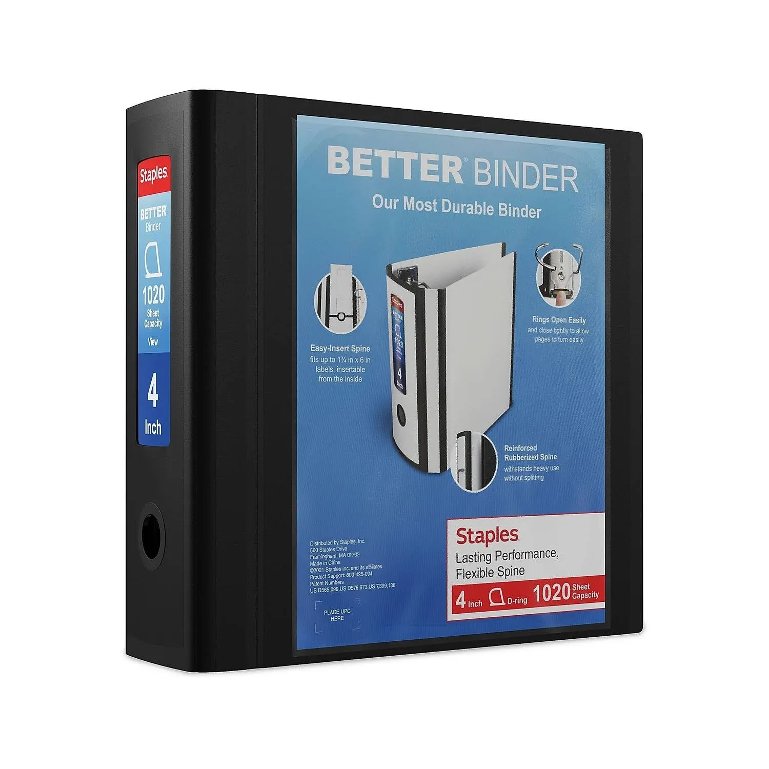 Staples 1618292 4-Inch 3-Ring Better Binder Black (44103)