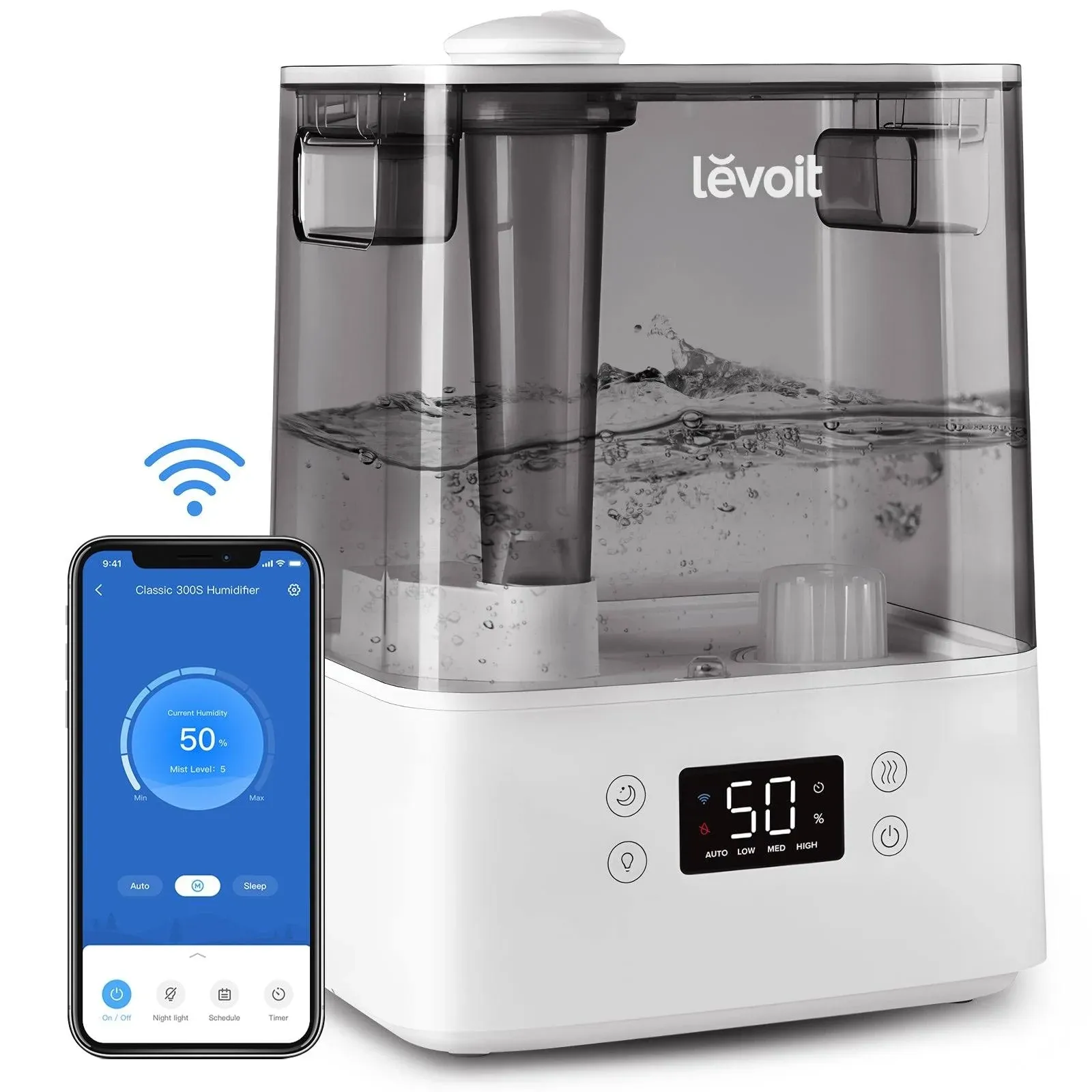 Levoit Dual 100 Ultrasonic Top-Fill Cool Mist 2-in-1 Humidifier & Diffuser