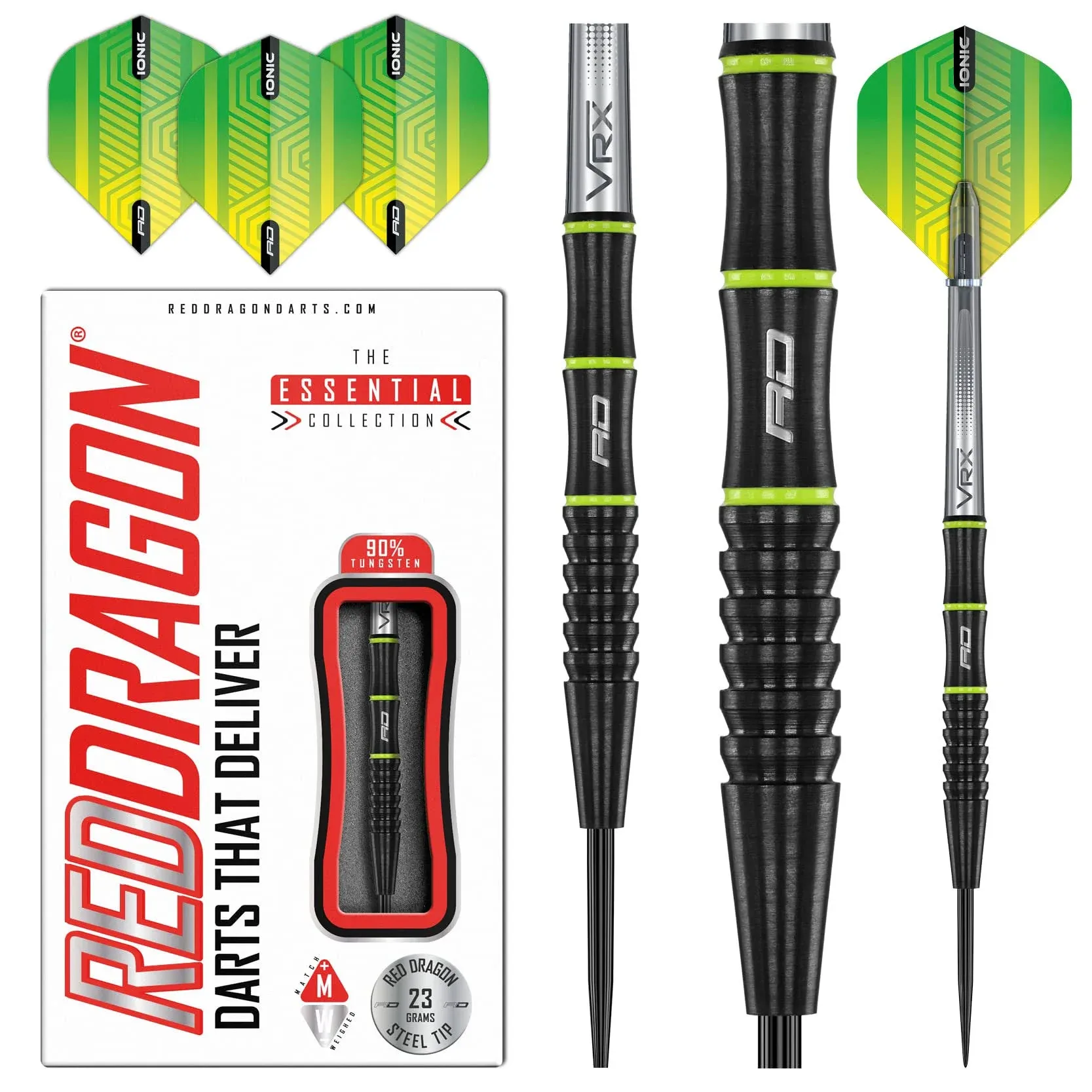 Red Dragon Freestyle: 23g - Tungsten Darts Set with Flights and Stems