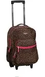 Rockland Pink Leopard 17" Rolling Backpack