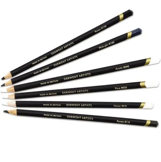 Derwent Artists Black & White Pencils, Set of 6 Art Pencils (2302342)