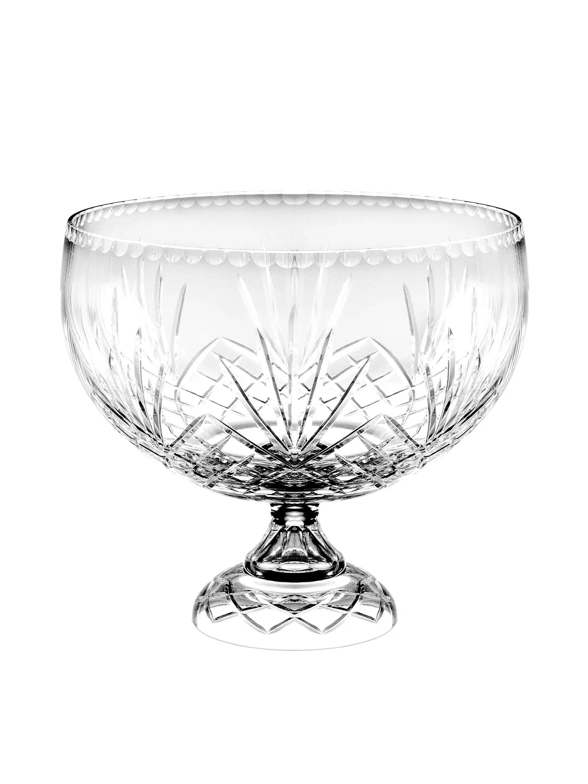 Barski European Crystal Handmade Large Centerpiece Footed Bowl -Punch 12 D ...