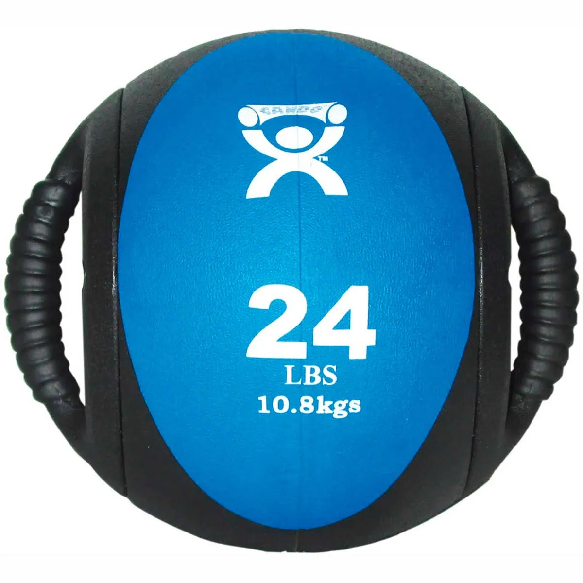 CanDo Dual-Handle Medicine Ball, Blue, 24 lbs