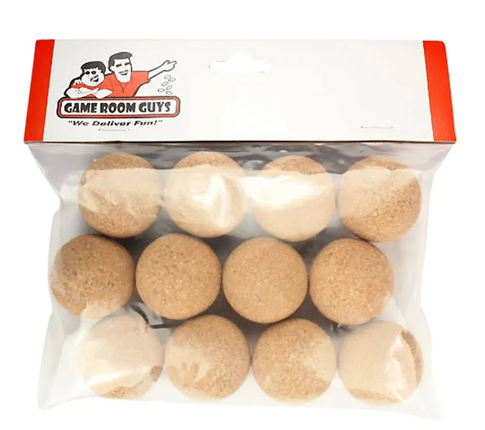 Set of 12 Official Natural Cork Foosballs for Tornado Dynamo or Shelti Tables