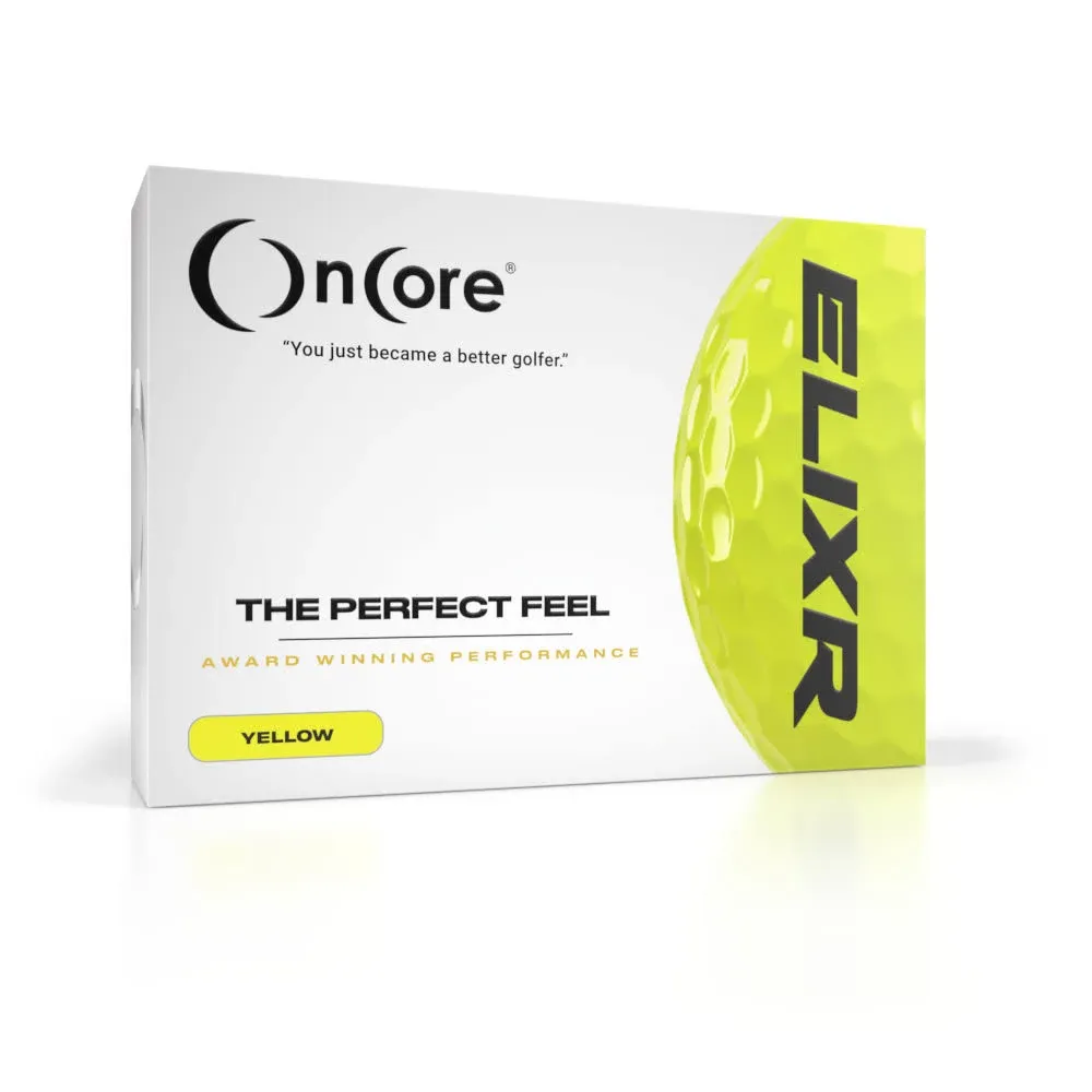 ONCORE GOLF ELIXR Tour Ball (2020) - High Performance Golf Balls - Yellow (One Dozen | 12 Premium Golf Balls) Unmatched Control, Distance, Feel & Performance