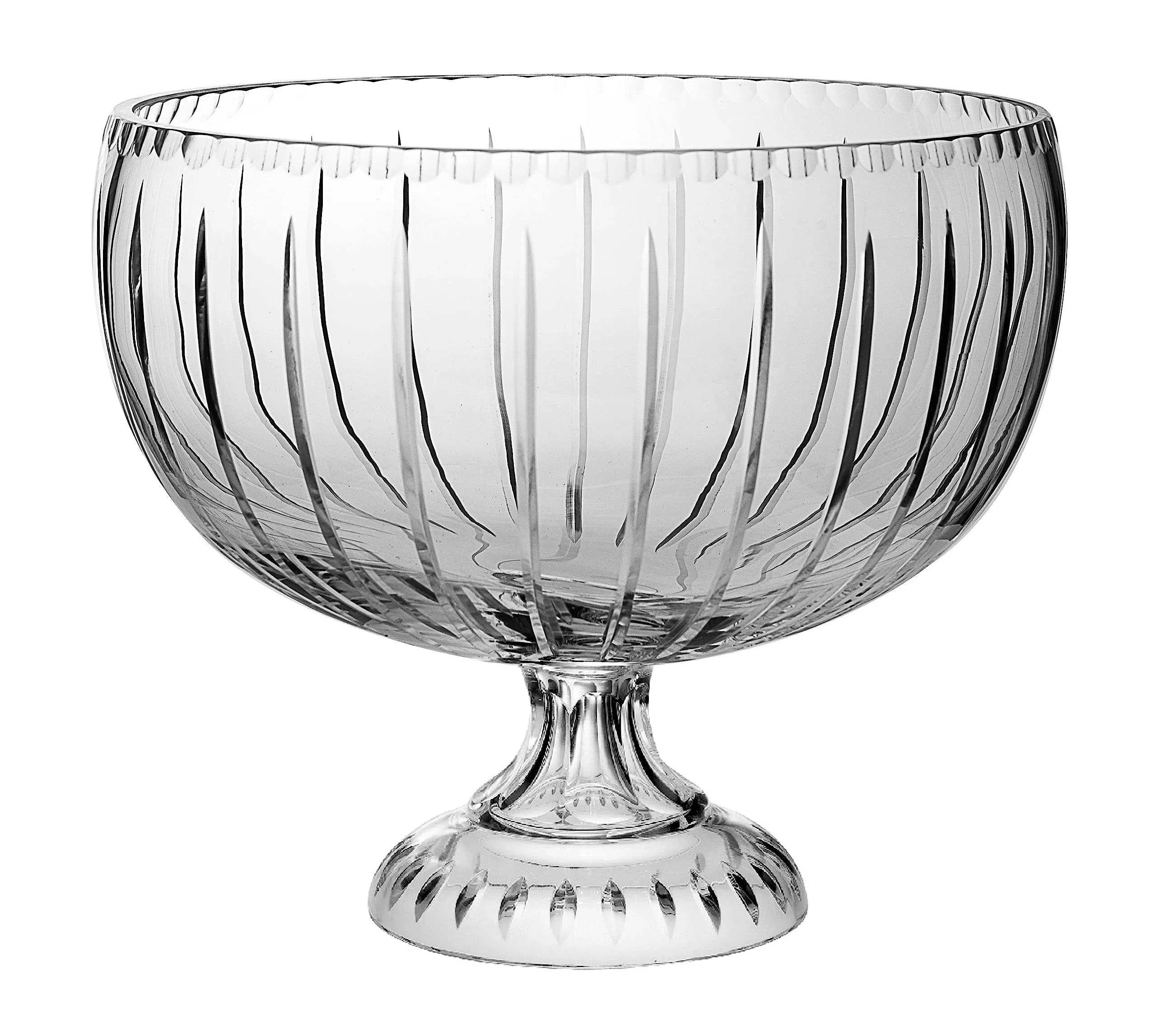 Barski - European Crystal - Handmade - Large Centerpiece Footed Bowl -Punch B...