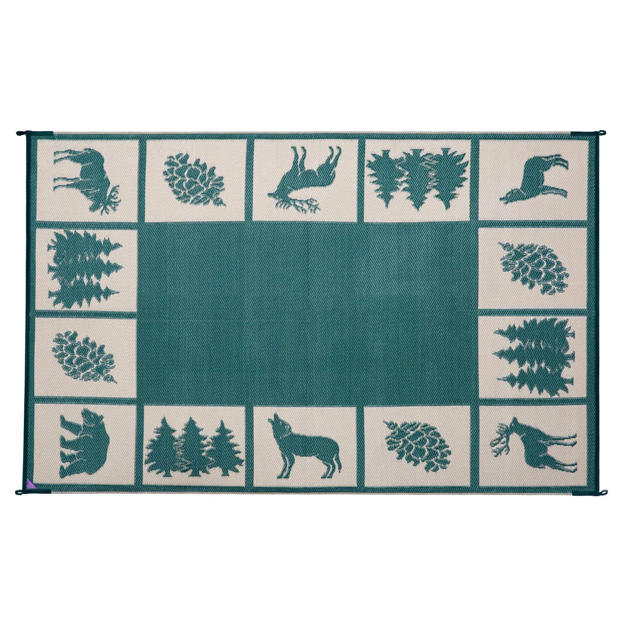 Reversible Mats 229124 9' x 12' Outdoor Patio Camping Hunter RV Mat (Green/Beige)