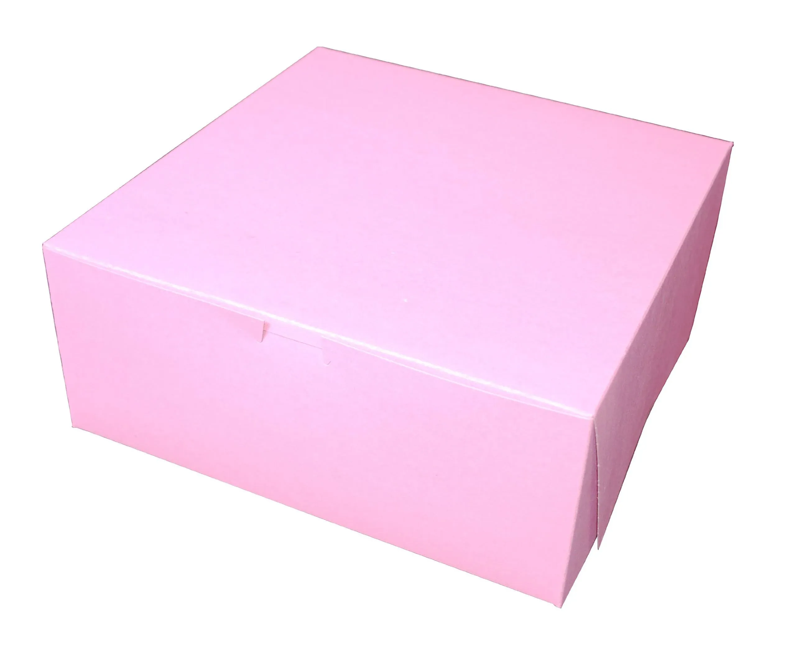 Pink One-Piece Non-Window Bakery Box, 12 x 12 x 5, Pink, Paper, 100PK