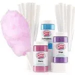 Cotton Candy Express Floss Sugar Variety Pack with 3 11oz Plastic Jars of Cherry