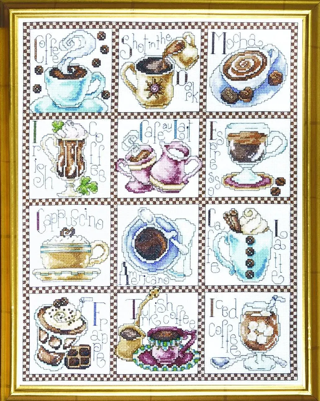 Design Works Crafts 12x16&quot; Counted Cross Stitch Coffee Break Iced Latte Mocha Cu