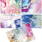 Better Office Products 100-Pack All Occasion Greeting Cards, Assorted Blank Note Cards, 4 x 6 inch, 5 Abstract Art Designs, Blank Inside, with Envelopes, 100 Pack
