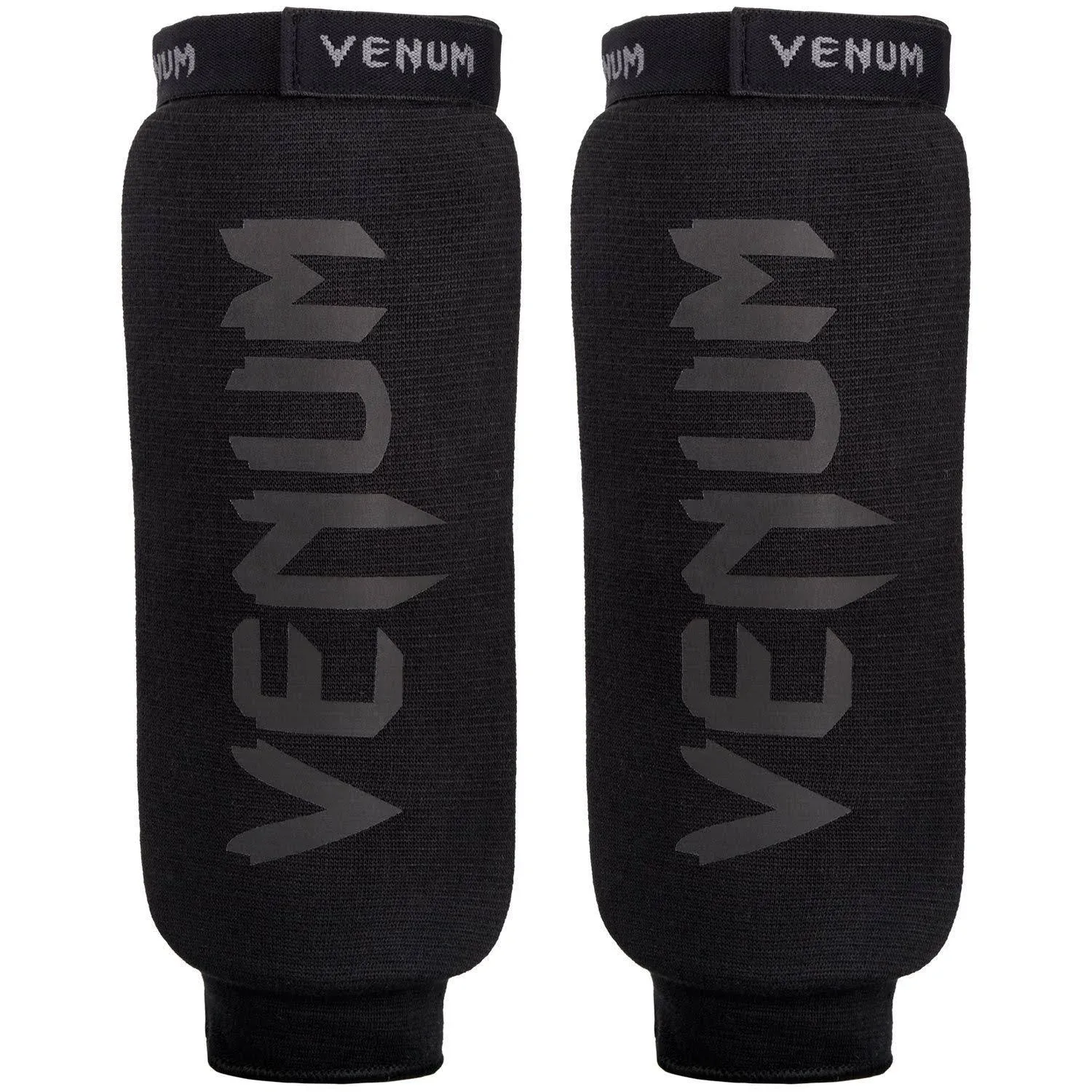 Venum Kontact Shinguards - Without Foot - Black/Black, One Size