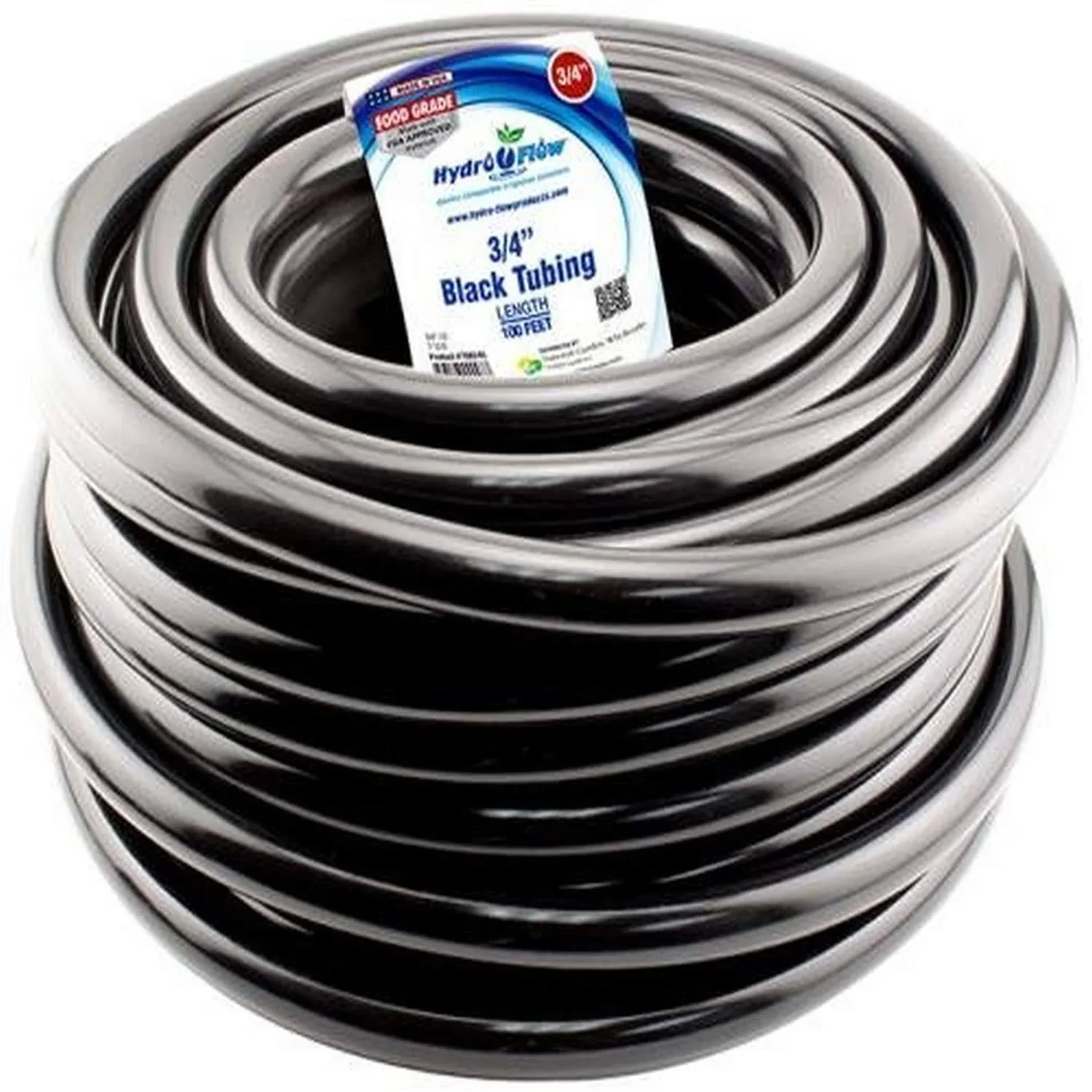 Hydro Flow Vinyl Tubing Black 3/4in ID - 1in OD 100ft Roll