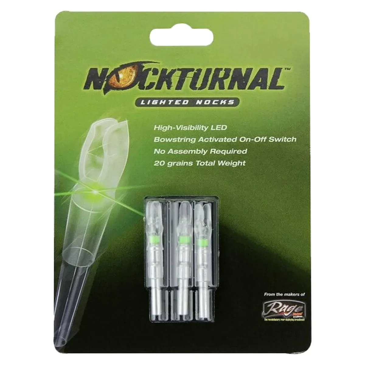 Nockturnal Green Lighted G-Nock 3-Pack