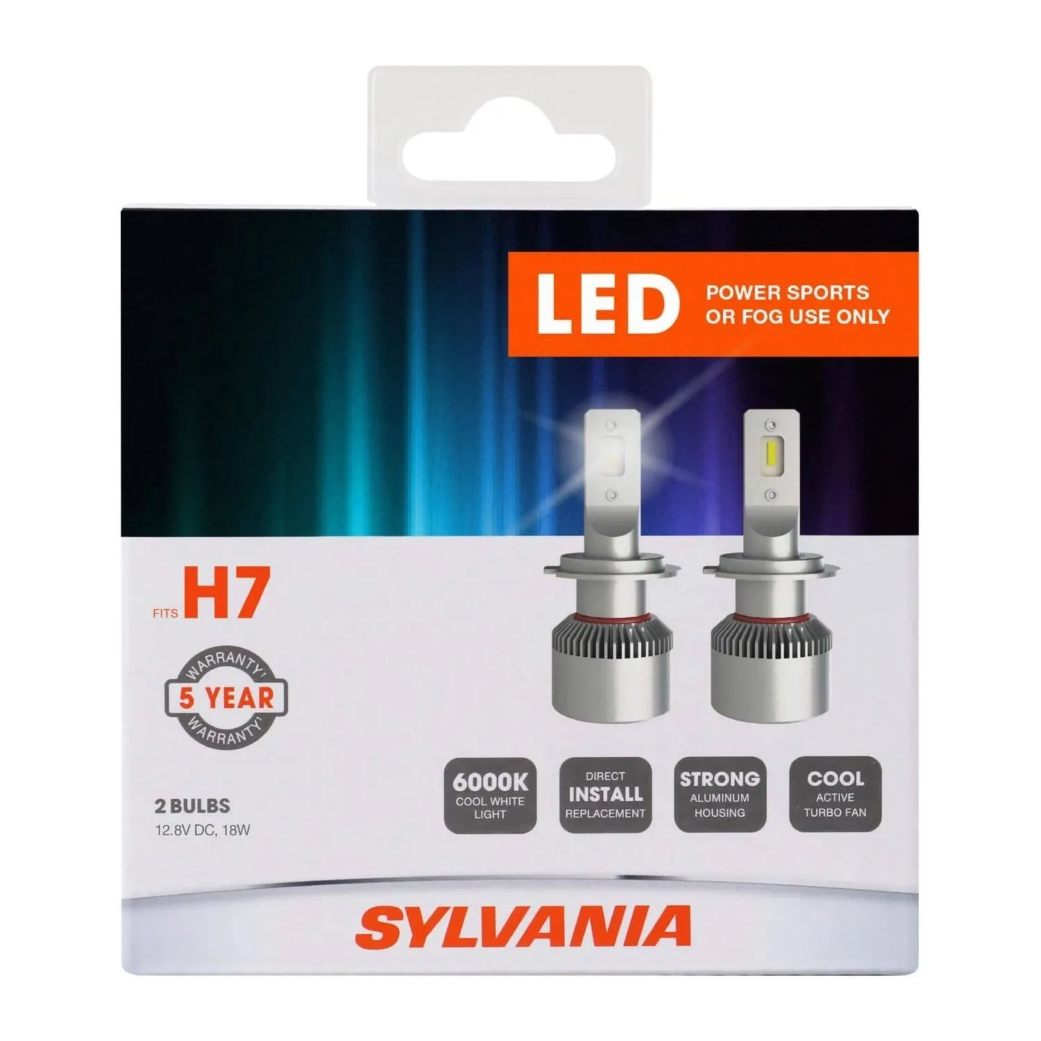 Sylvania H7 LED Fog Light and Powersport Bulb, Pack of 2