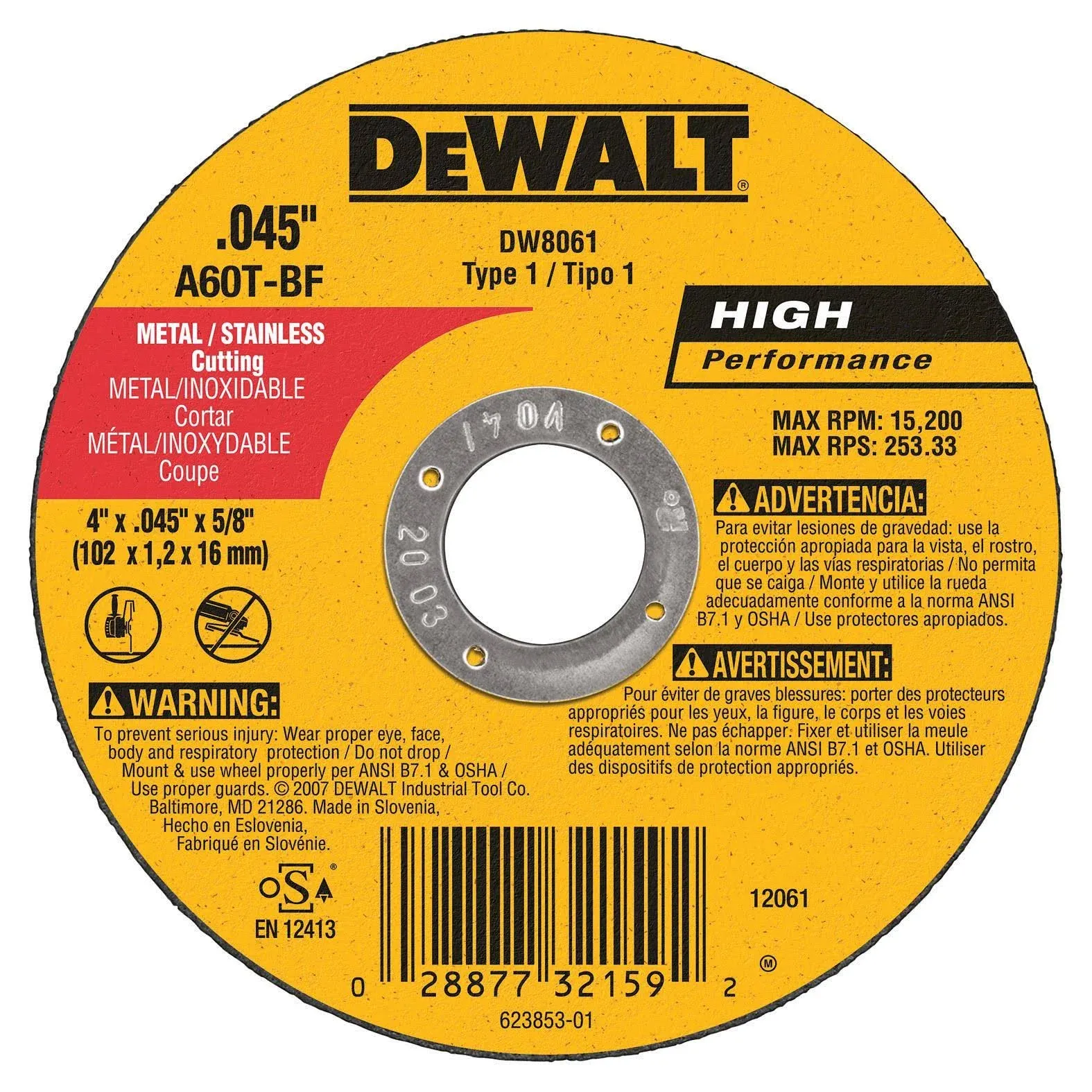 DeWalt - DW8062B5 - Cutting Wheel - 4-1/2-Inch - 5-Pack