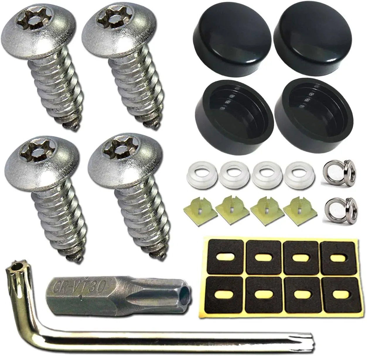 Aootf Stainless Steel License Plate Screws -30PC Star Anti Theft Screw Torx Head ...