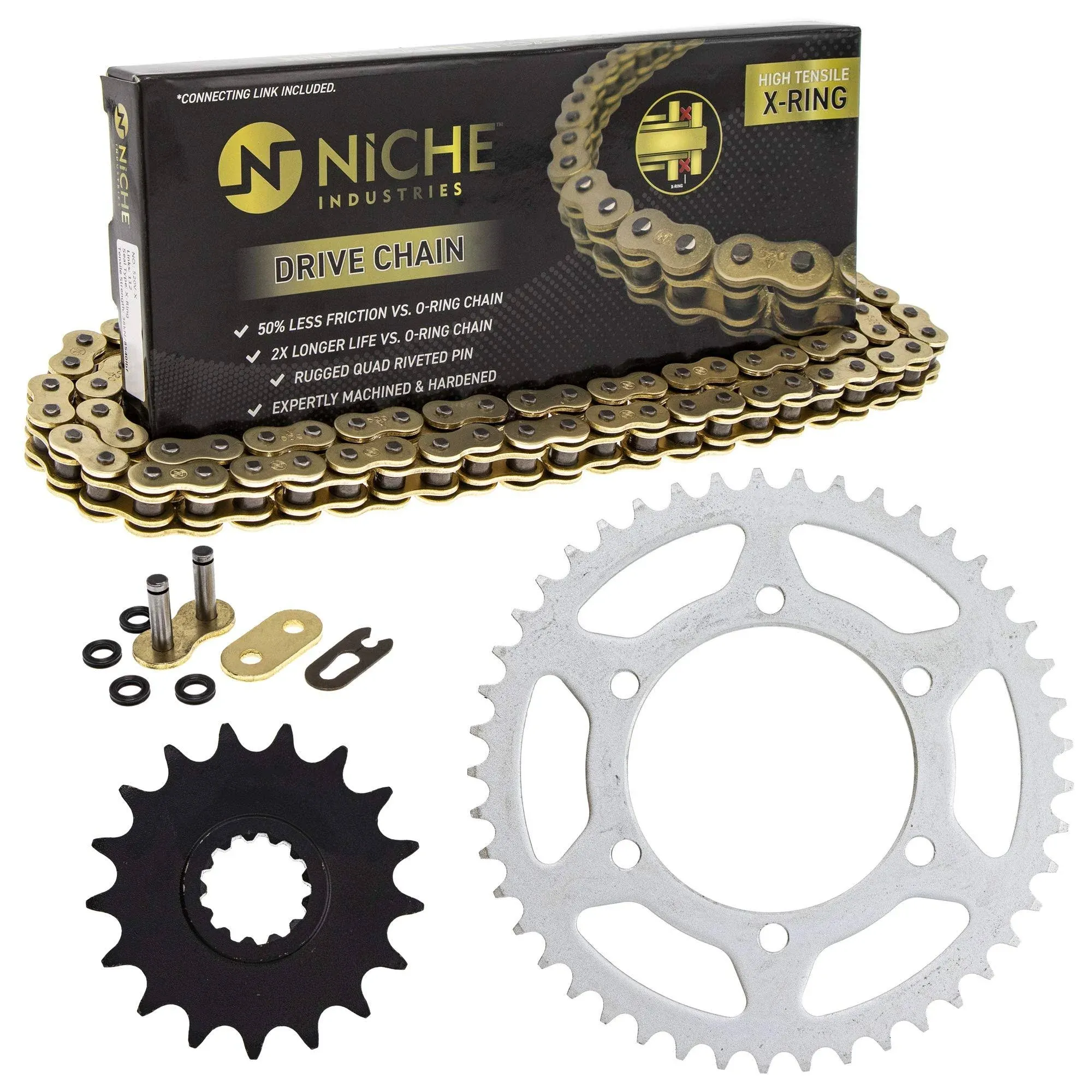 NICHE Sprocket Chain Set for Yamaha YZF-R1 17/45t 520 X-Ring Motorcycle Mk1004738 ...