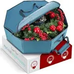 Hearth & Harbor Container-Hard Shell Christmas Bag with Interior Pockets, Dual Zipper and Wreath Storage