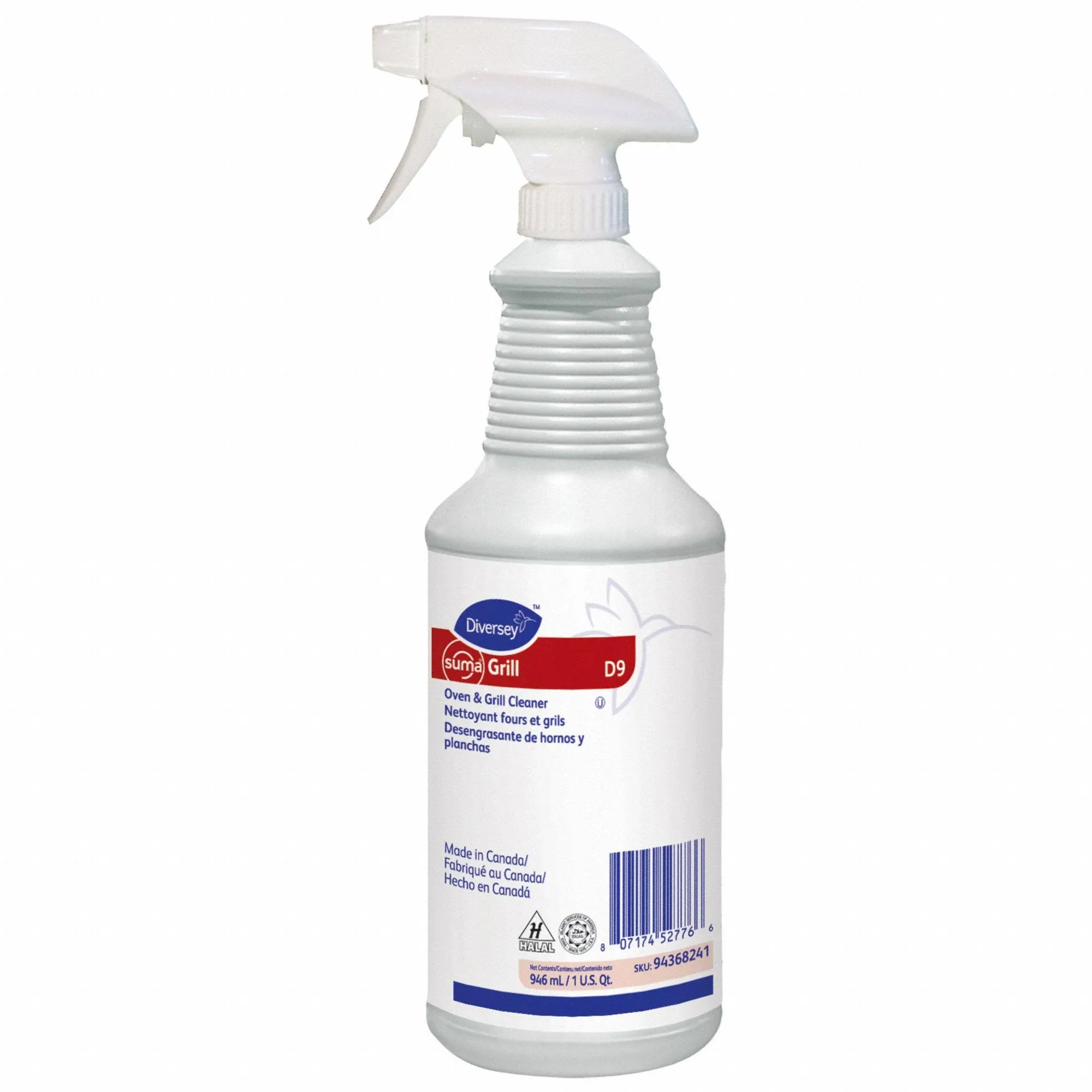 Diversey Oven and Grill Cleaner: Trigger Spray Bottle, 32 oz, Liquid, Unscented, 6 Pk