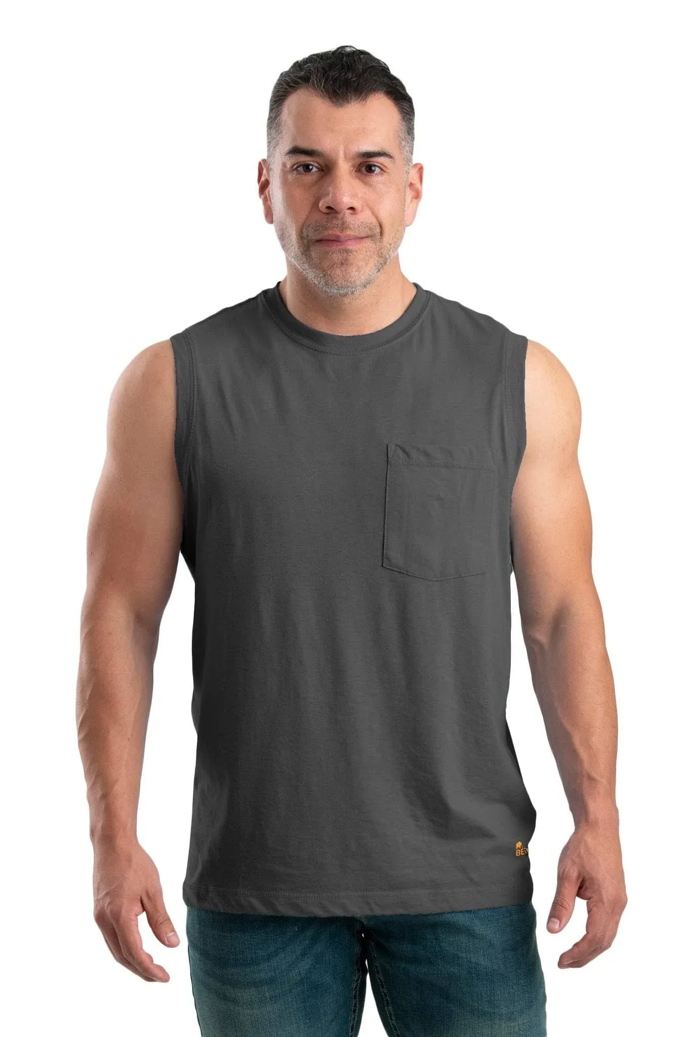 Berne Performance Sleeveless Pocket T-Shirt for Men - Slate - 2XL