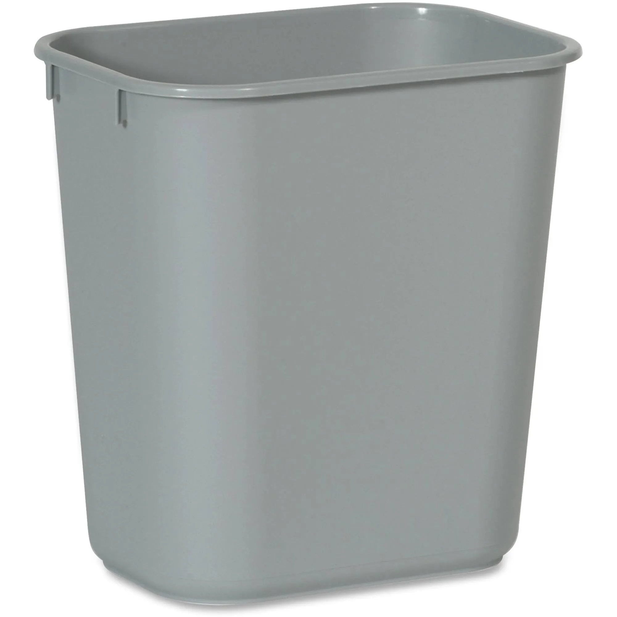 Rubbermaid Commercial Deskside Plastic Wastebasket Rectangular 3.5 Gal Gray