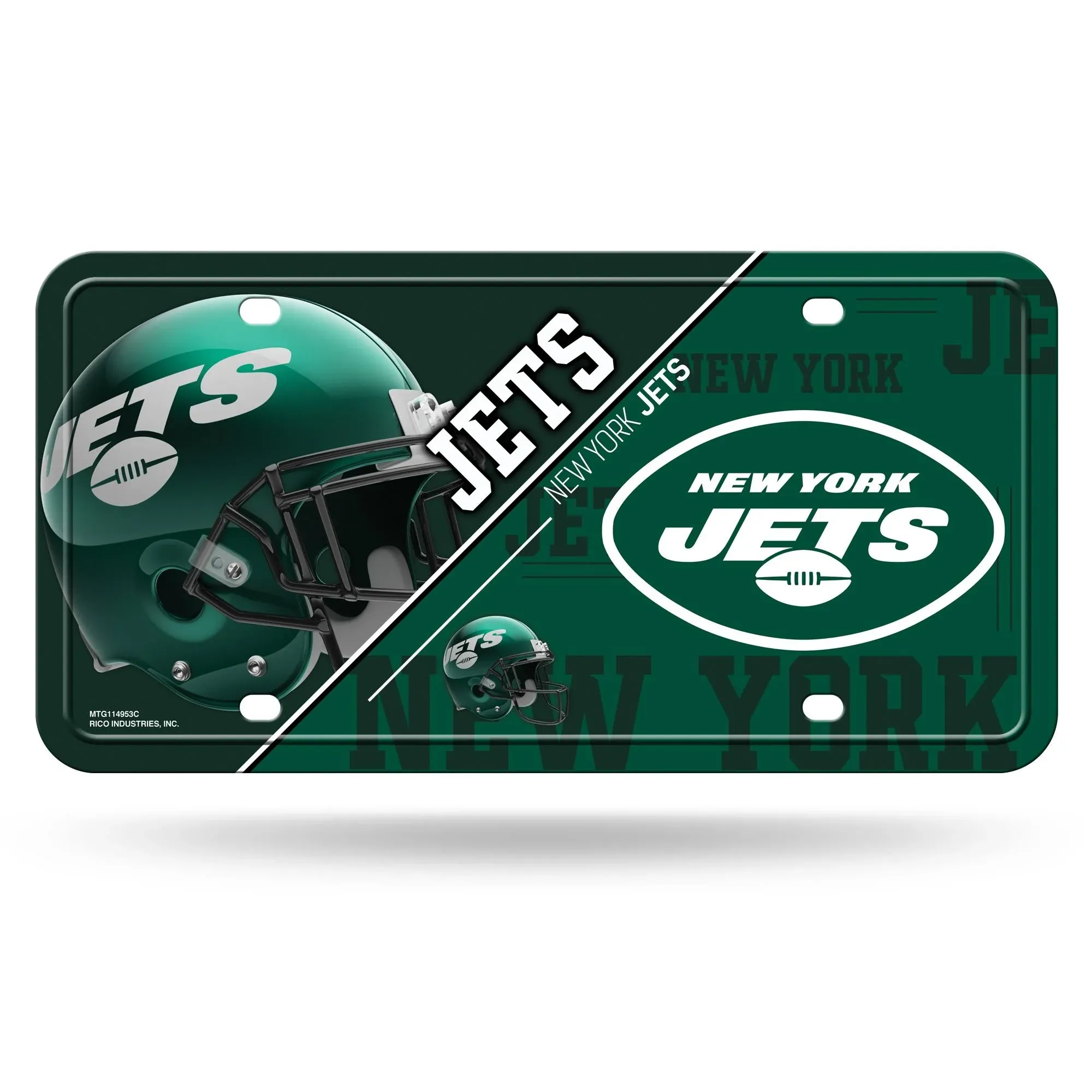 Rico Industries New York Jets License Plate Metal Alternate Design