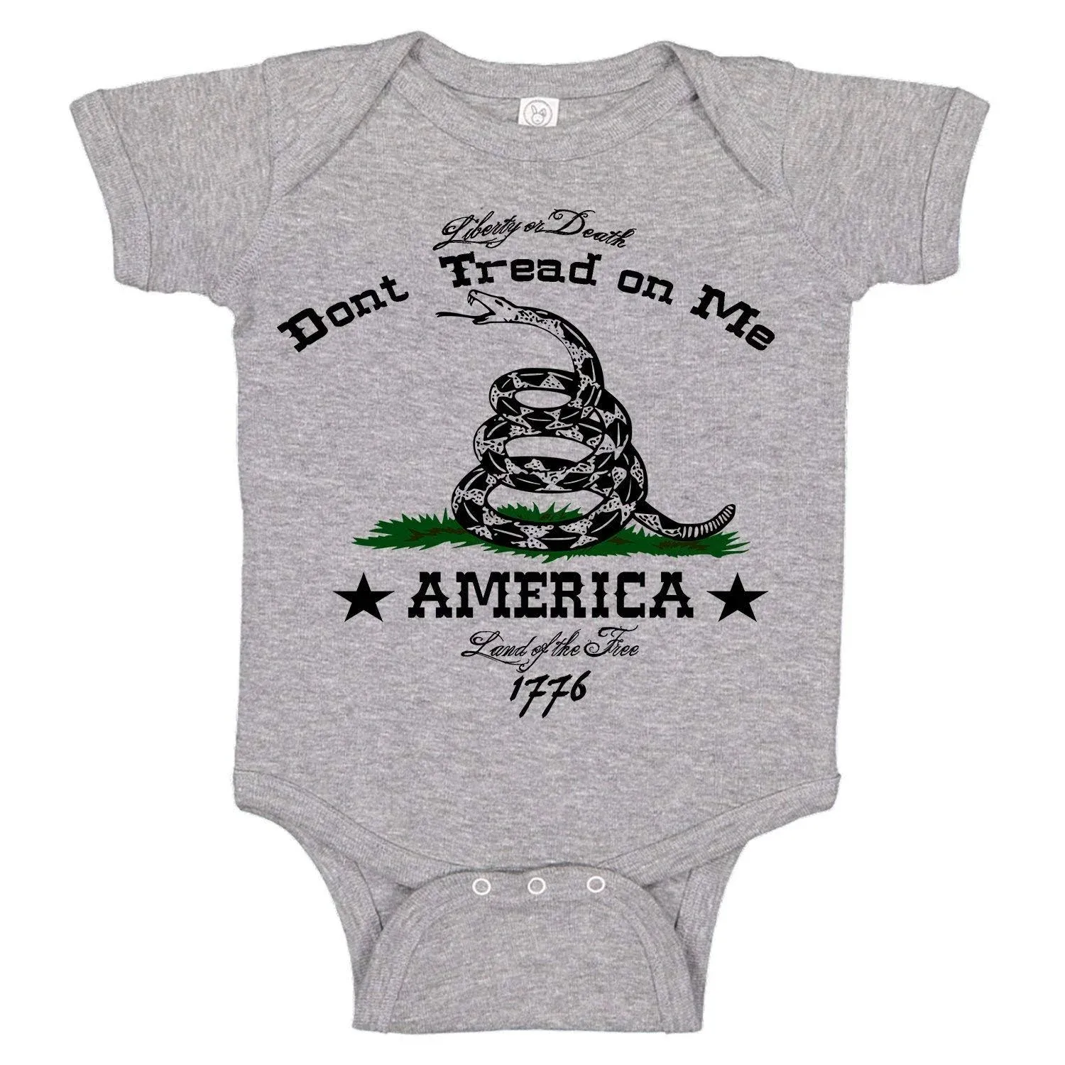 Ink Trendz Don't Tread on Me Military Themed Gadsden Flag Baby Bodysuit Romper ...