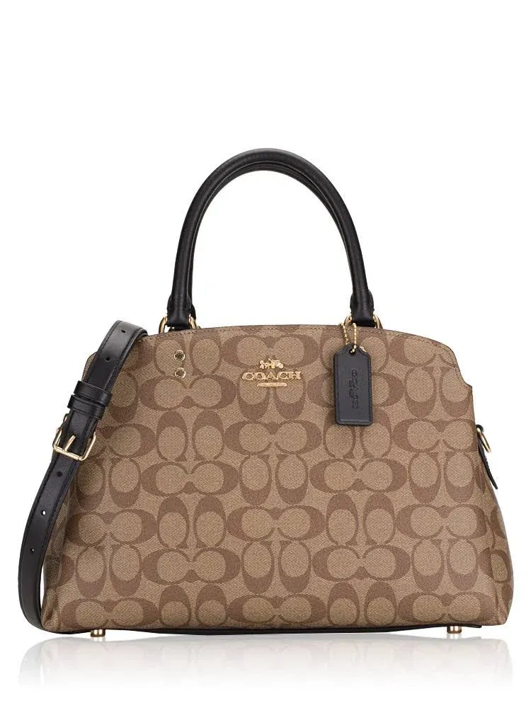 Coach Lillie Signature Large Carryall Brown  Canvas Satchel Shoulder Bag $450