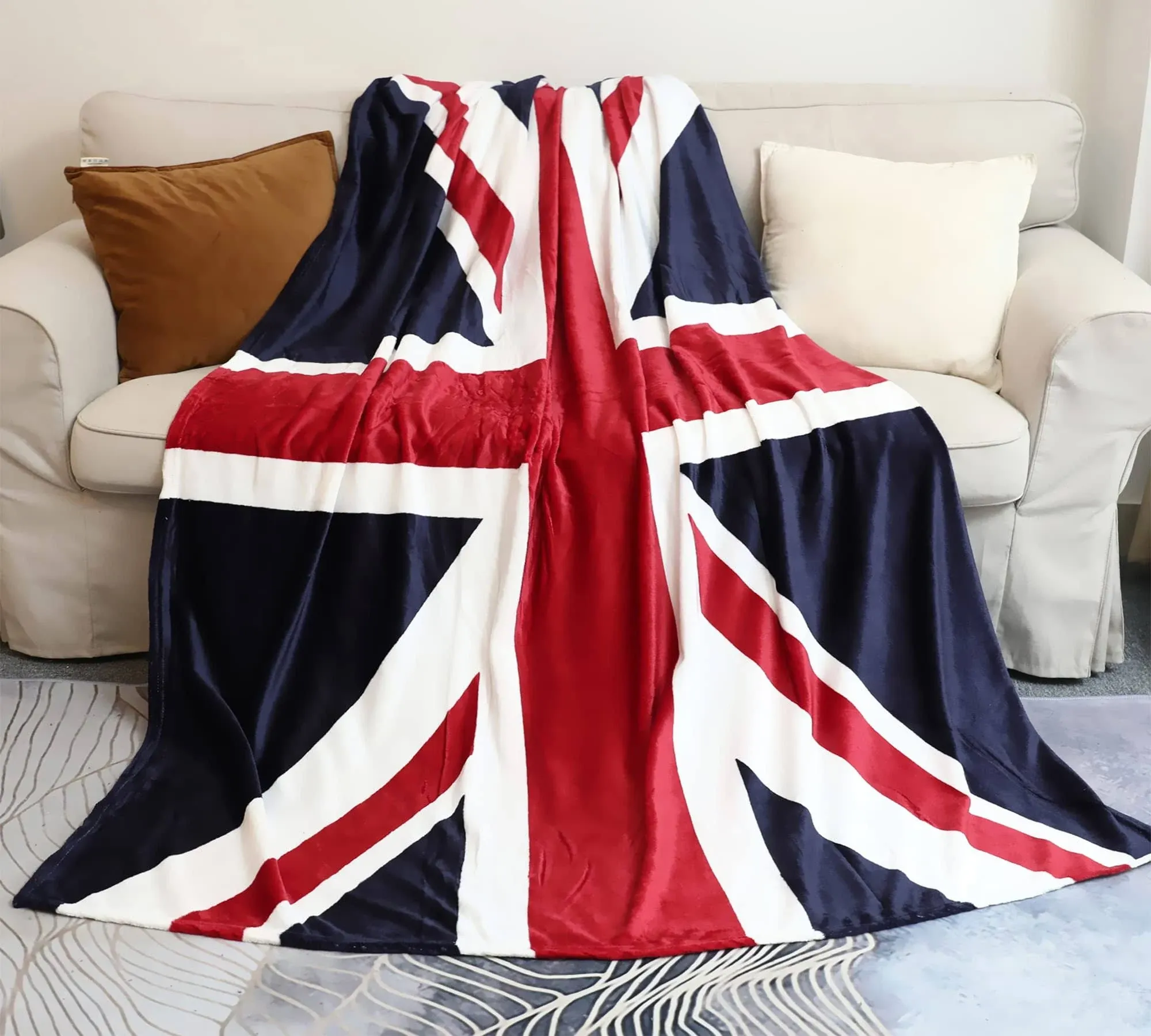 Sviuse British Flag Blanket, Super Soft Union Jack Throw Blanket Twin Size 60 80 Blanket for Bed Couch Chair Fall Winter Camping Living Room Office Gift