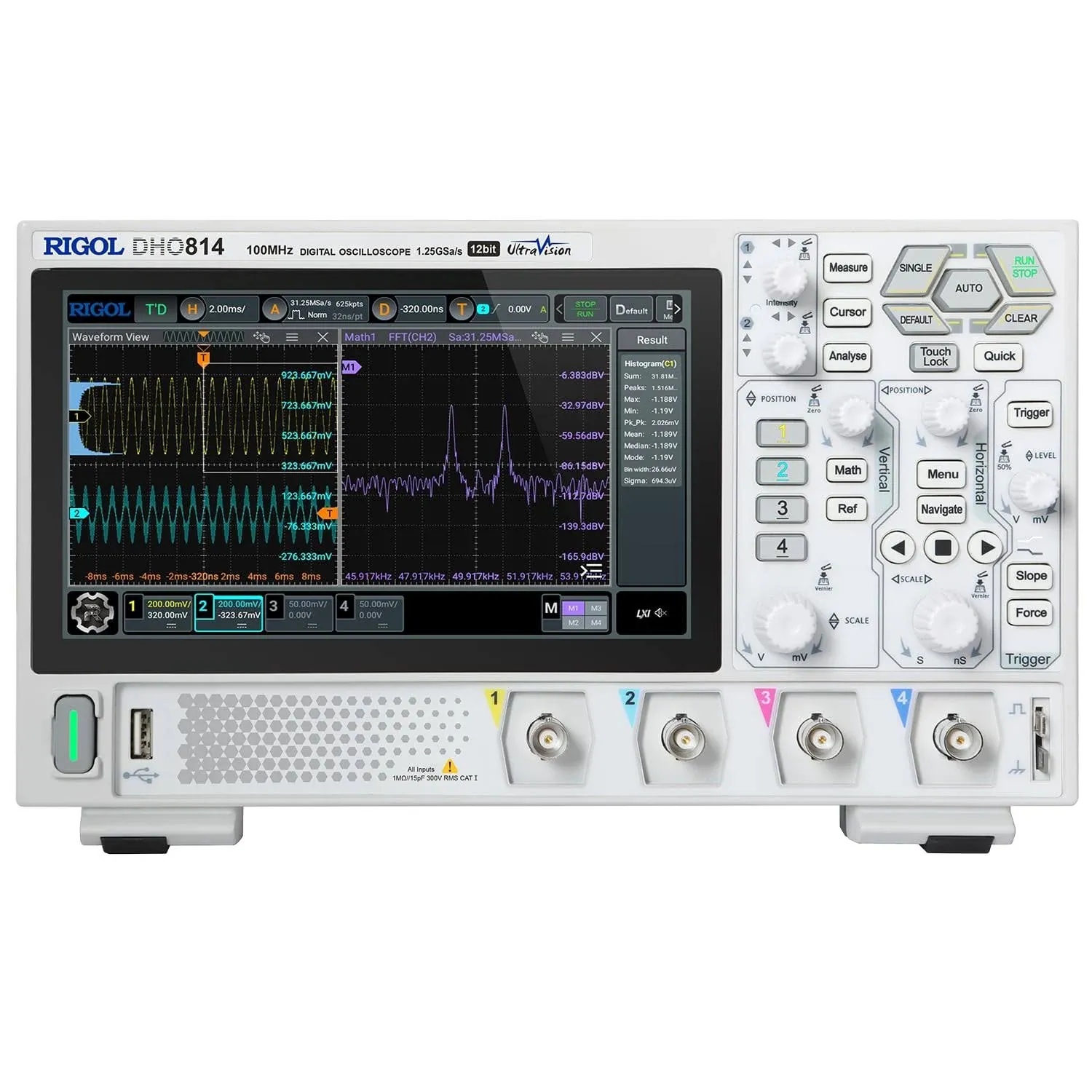 RIGOL DHO814 Digital 100 MHz 1.25 GS/s 25 MP 12 Bit 1 pc(s)