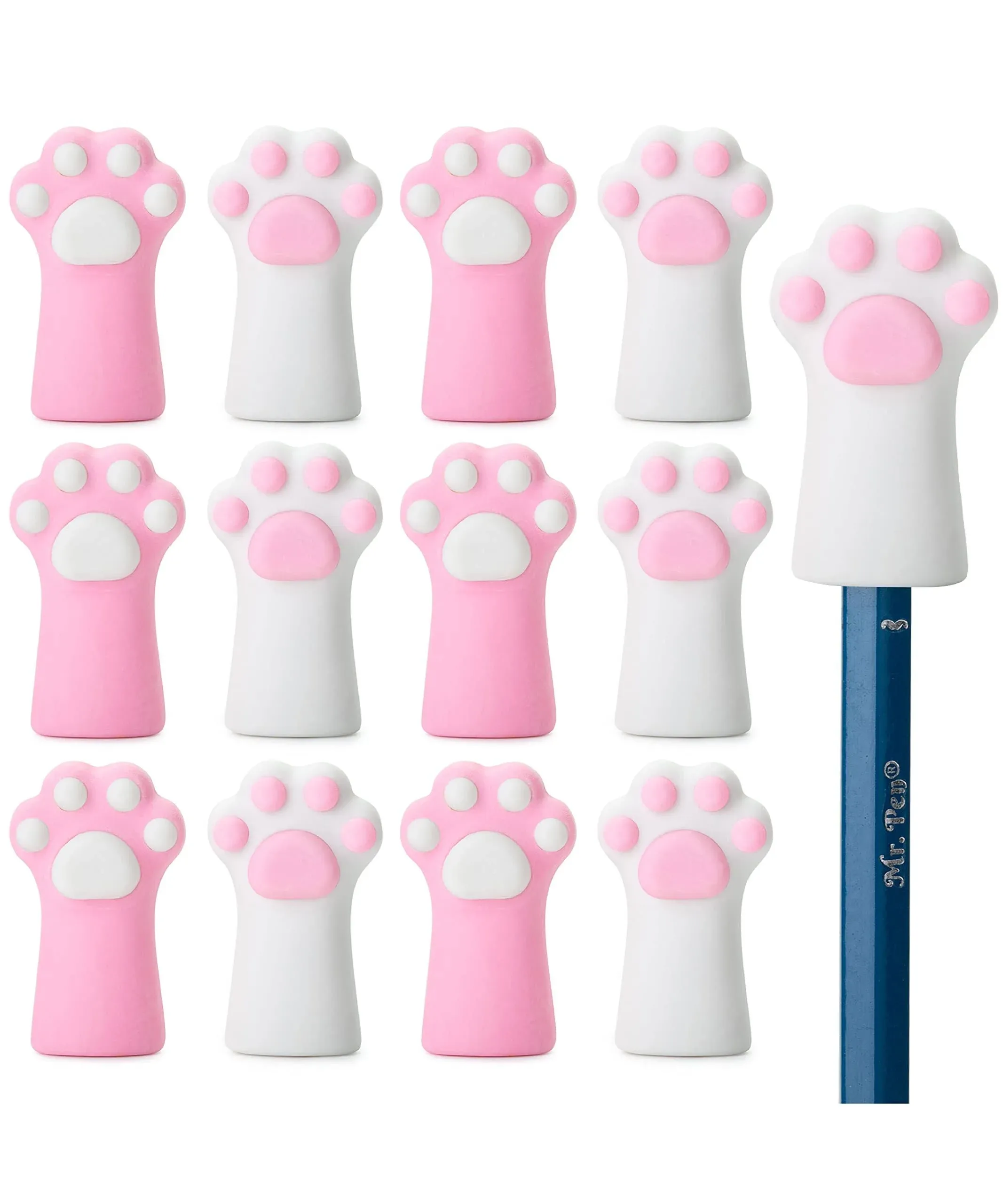 Mr. Pen- Cat Paw Top Eraser, 12 Pack, Cute Erasers for Kids, Pencil Erasers ...