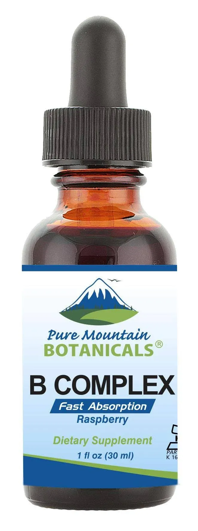 Liquid Vitamin B Complex - Raspberry Flavor Kosher B Complex Vitamin with B12, B6, Thiamin, Biotin, Niacin - 1oz Bottle