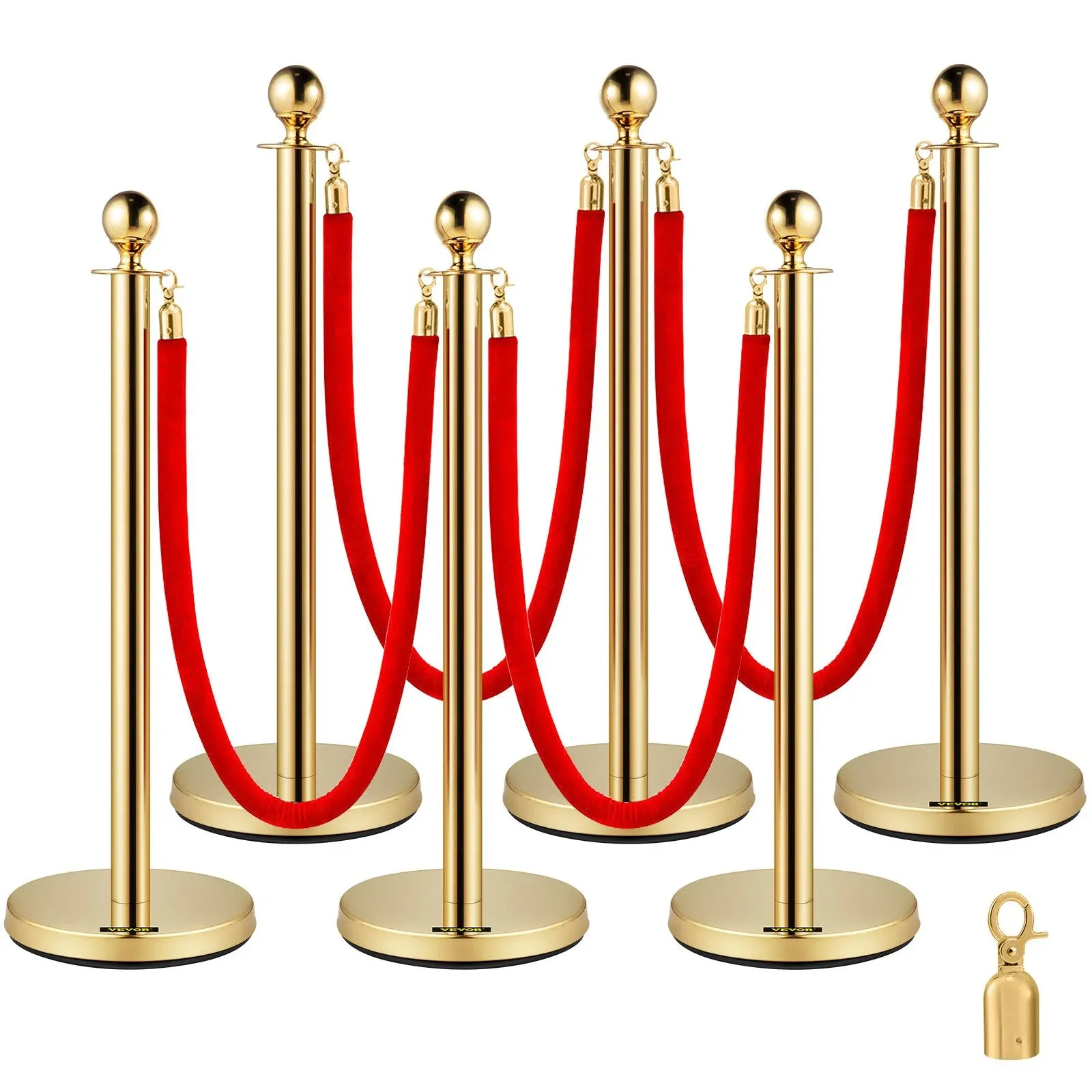 VEVOR 6 Pcs Gold Stanchions Posts