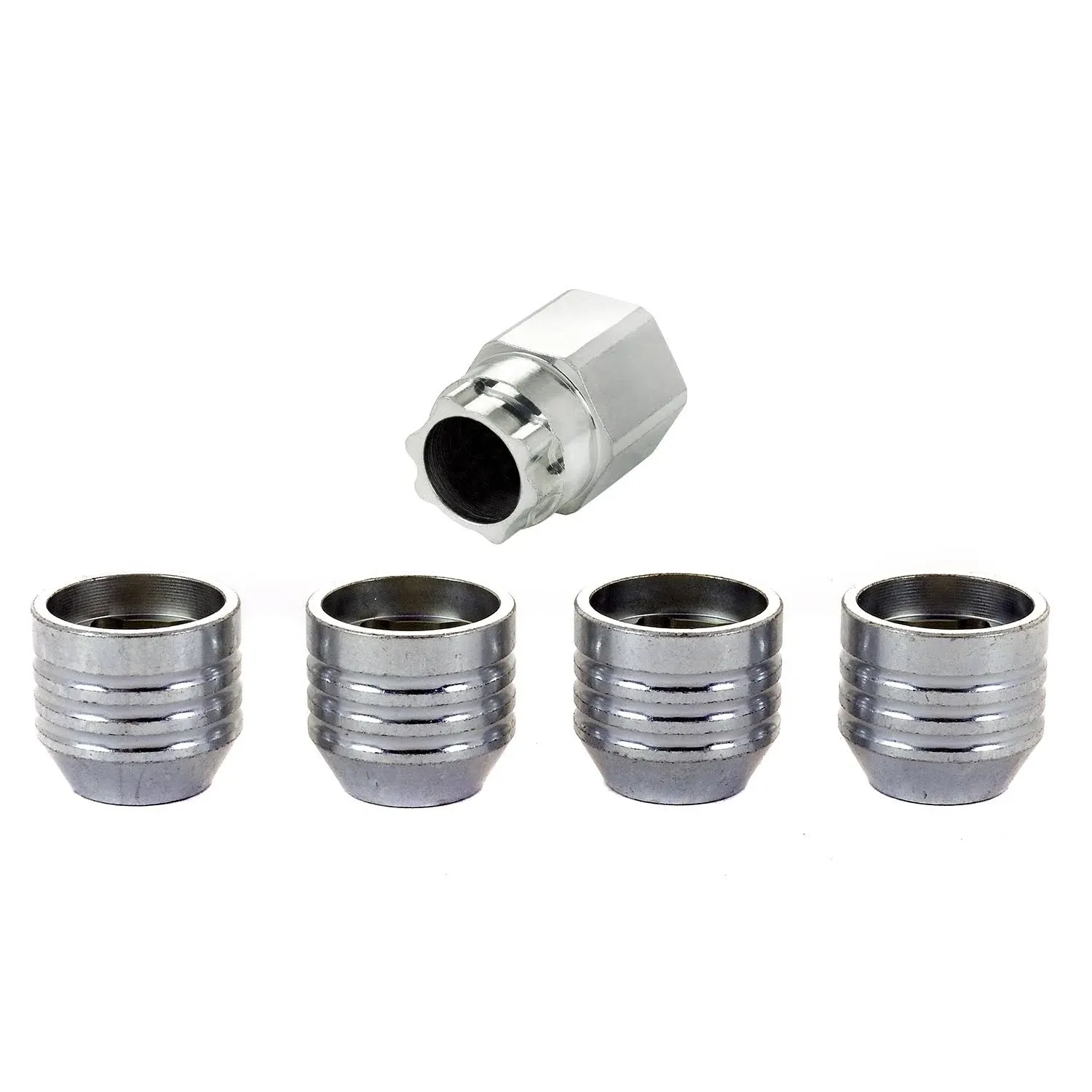 McGard 24014 Wheel Lock Set 9/16-18 NUT UHC(Under Cap) Cone SEAT, Silver, 4 Locks / 1 Key