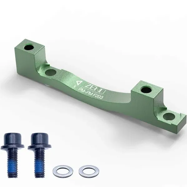 Zeno Rotor Adaptor - PM to Post Mount Caliper, Front 203mm Rotor-Green