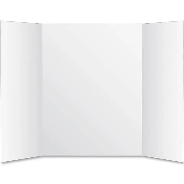 Eco Brites Two Cool Tri-Fold Poster Board 36 x 48 White/White 6/Carton 26790