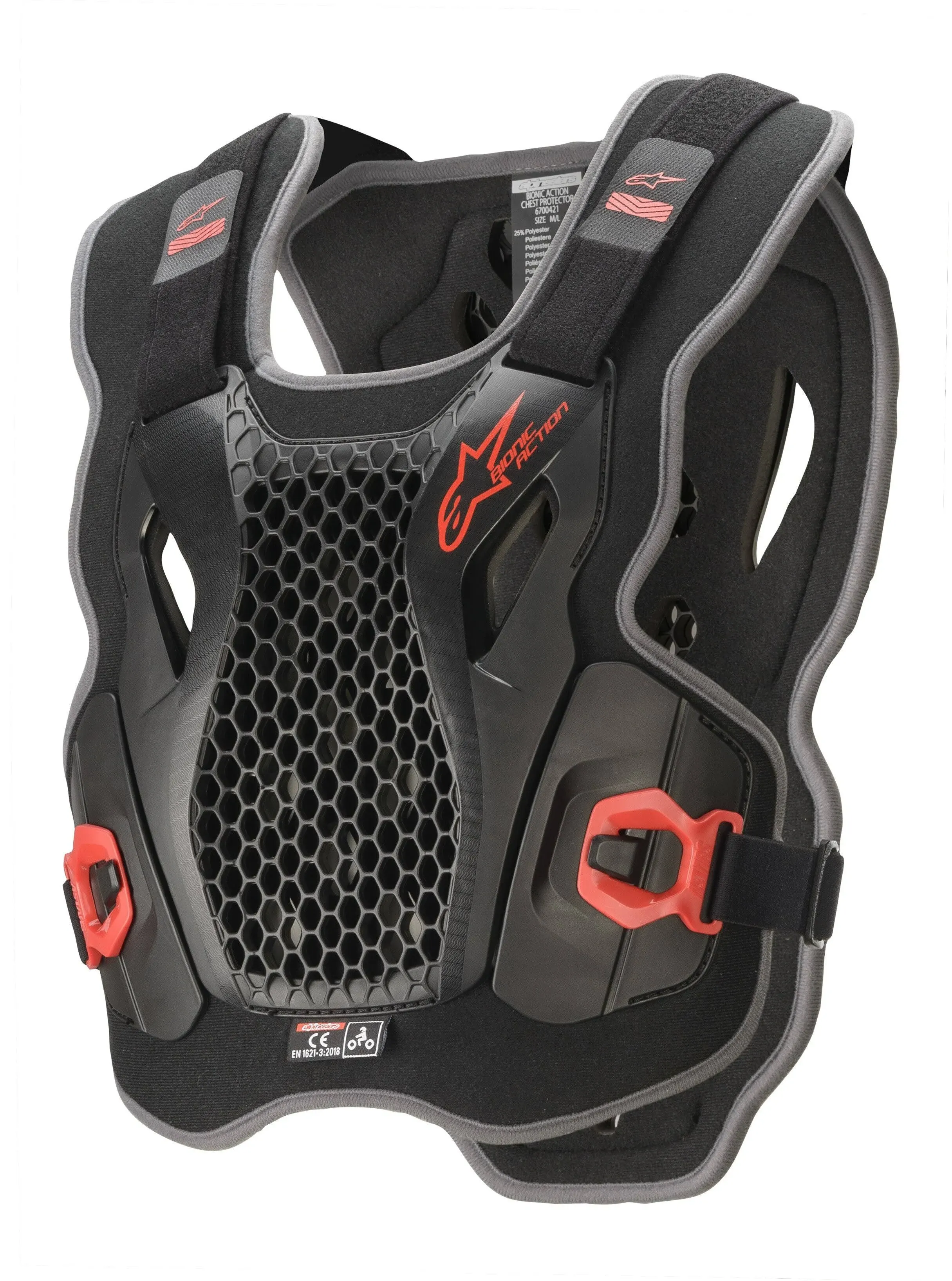 Alpinestars 6700421-13-XL/XXL Bionic Action Chest Protector - Black/Red (X-Large)/2X